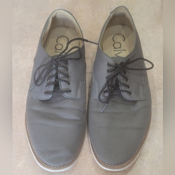 Calvin Klein Grey Canvas Derbys, US M 11 - Picture 3 of 7
